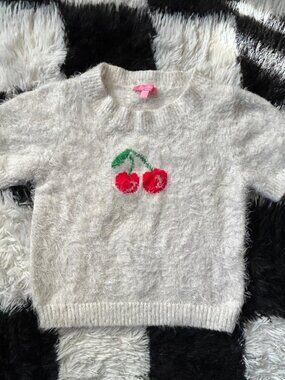 Sugar Thrillz Cherry Fuzzy Crop Top